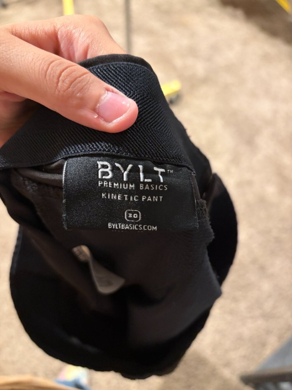BYLT Premium Basics Kinetic Pants Men's Size 30 Black Performance Stretch - Picture 3 of 4